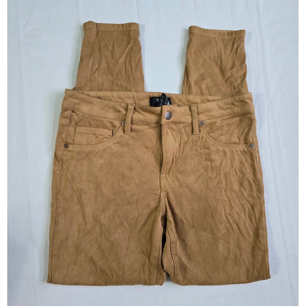 Mossimo Denim Faux Suede Skinny Pants Camel Tan Super Stretch Size 10/30 - Picture 10 of 16